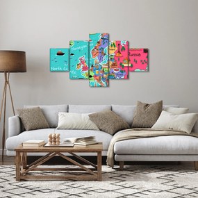 Obraz - Dziecięca mapa Europy (125x70 cm)