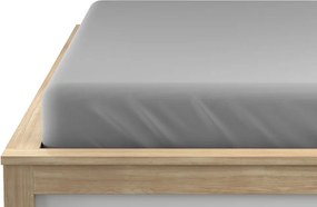 PrzytulneMieszkanie.pl Prześcieradło jersey z lycrą jasno szare 90 x 200 cm