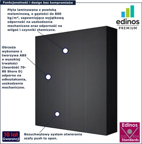Czarna wysoka szafa na ubrania z nadstawką Z6-Z32