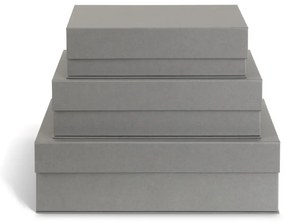 Szare kartonowe pojemniki dekoracyjne z pokrywką zestaw 3 szt. 42,5x29,5x13 cm Kian Paper Laminate – Bigso