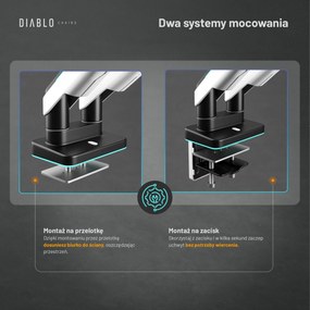 Podwójny uchwyt na monitory 49 cali, biało-czarny X-Arm Dual RGB