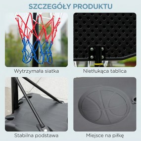 HOMCOM Kosz na Koszykówkę na Zewnątrz, Regulowany Stojak 160-210 cm z Kółkami | Aosom PL