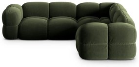 Zielony aksamitny narożnik Loretto – Cosmopolitan Design