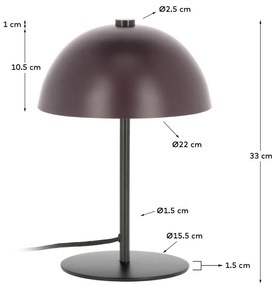 Bordowa lampa stołowa z metalowym kloszem (wys. 33 cm) Aleyla – Kave Home