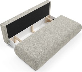 Masseno Sofa DELTA z funkcją spania i pojemnikiem na pościel, Rozkładana sofa - Jasnoszary, PUENTE 11
