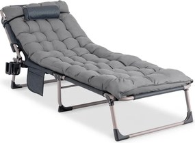 Leżak Ogrodowy SATURN 190x73 cm Szary