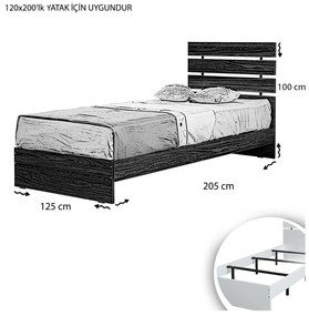 Białe łóżko jednoosobowe 120x200 cm Fuga – Kalune Design