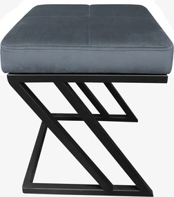 Pufa ZETA tkanina Welur loft ławka podnóżek metal : Kolor Stelaża - Czarny , Kolor tkaniny - VELVET - BL14, Typ tkaniny - Velvet