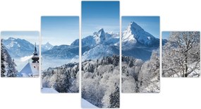 Obraz - Rzut oka na zimowy krajobraz (125x70 cm)