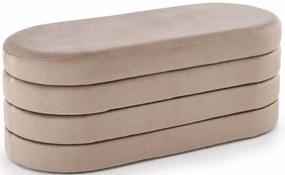Tapiceorwana beżowa pufa ze schowkiem S7-R55