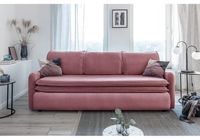 Różowa aksamitna rozkładana sofa Miuform Tender Eddie