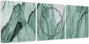 Obraz - Emerald Mountains N⁰1 (z zegarem) (90x30 cm)