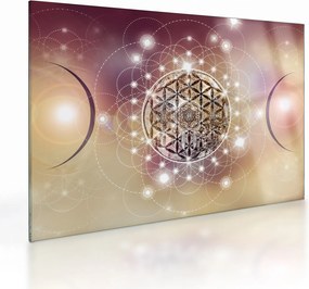 Obraz na szkle - Mandala z elementami (70x50 cm)