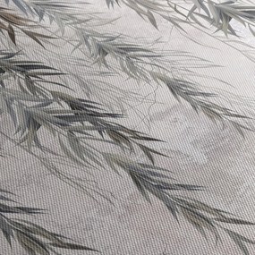 Obraz - Gałązki wierzby w szarym tynku (170x50 cm)