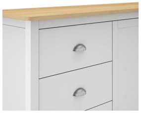 Biało-naturalna niska komoda z drewna sosnowego 150x80,5 cm Misti – Marckeric