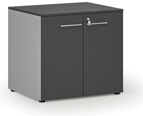 Szafa biurowa z drzwiami PRIMO GRAY, 735 x 800 x 640 mm, szary/grafit
