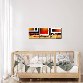 Obraz - Abstrakcja (z zegarem) (90x30 cm)