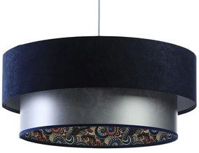 Lampa wisząca z welurowym zdobionym abażurem - S425 D5-B04