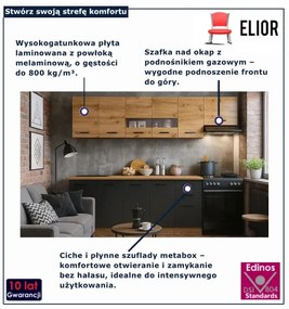 Komplet mebli do kuchni dąb artisan - Avela 2X