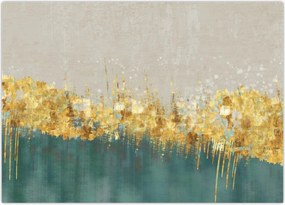 Obraz na szkle - Tekstura ze złotą dekoracją (70x50 cm)