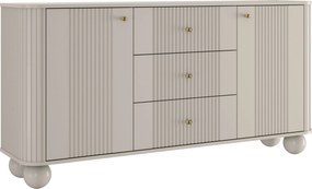 Komoda Vesper 160 cm z szufladami na kulach - kaszmir / złote uchwyty / nogi kule
