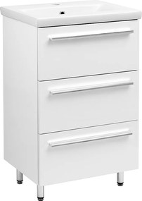 Biały Zestaw do Łazienki Stojący 50cm Szafka z Umywalką Bryza