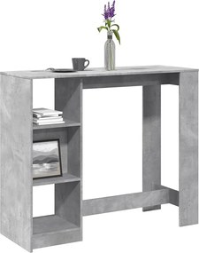 Bar z półką z szarego betonu z drewna inżynieryjnego - Duża przestrzeń do przechowywania