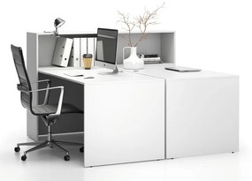 Zestaw mebli biurowych double SEGMENT, biały/biały