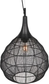 Lampa wisząca w kolorze matowej czerni z metalowym kloszem Soraya – Trio