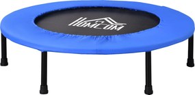 HOMCOM Trampolina Fitness Ø91 cm Mini z Antypoślizgowymi Stopami Obciążenie do 100kg Ø91 x 22,5H cm Czarny+Niebieski