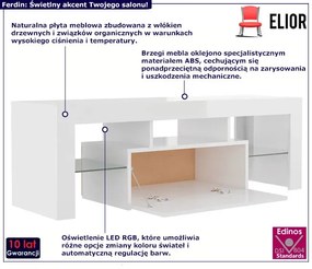 Biała szafka RTV z LED w połysku - Artbo