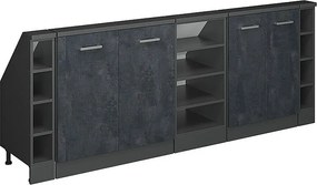 Szafka kuchenna na dach skośny czarny beton 210x46x81.6 r-line