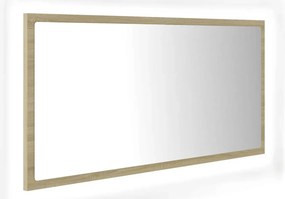 Podświetlane lustro wiszące LED dąb sonoma N5-B18