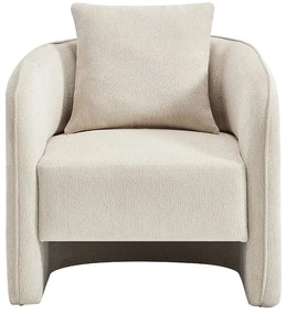 Fotel z tkaniny melanżowej beżowy LANITO