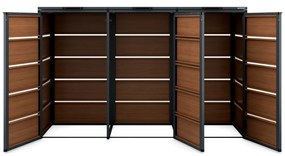 Zabudowa śmietnikowa 120L trzykomorowa, antracyt - orzech