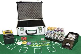 Pokerowy zestaw DELUXE 300 żetonów w walizce z akcesoriami
