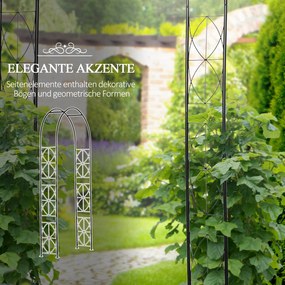 Outsunny Pergola Łukowa Kratka Brama Odporna na Warunki Atmosferyczne Metal Wys 230cm | Aosom PL