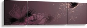 Obraz kwiatu z motylem (170x50 cm)