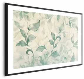 Plakat Akwarelowe listki 42 x 29,7 cm z ramą czarną i marginesem ARTGEIST B