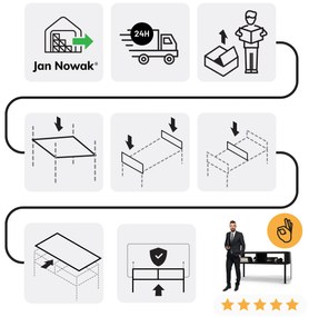 Stolik kawowy prostokątny czarny MATTEO 900 x 450 x 450 mm