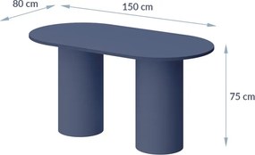 Owalny stół Roseto czarny mat Hubertus