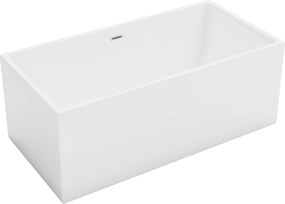 Wanna częściowo wolnostojąca prostokątna - 202 l - 150 x 75 x 58 cm - Biała - Akrylowa - PIKAIA
