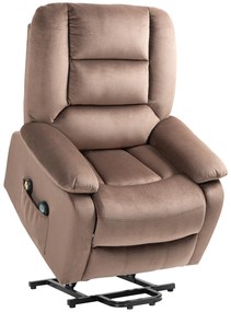 HOMCOM Fotel z Funkcją Wstawania i Masażu, 90x93x110cm, Brązowy