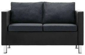 Atrakcyjna 2-osobowa sofa Karlo 2Q - czarno-ciemnoszara