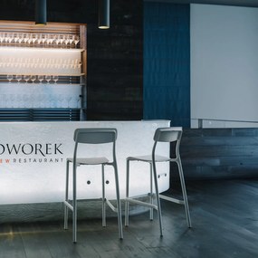 Krzesło ogrodowe barowe wysokie Rimo Agate Gray FERNE