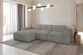 Narożnik w kształcie L Siena, tkanina Velo, Szary, Lewy