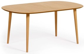 Okrągły rozkładany stół w dekorze dębu ø 160 cm Oqui – Kave Home