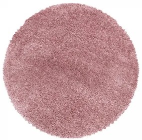 Dywan shaggy Fluffy Super Soft różowy koło 120 cm x 120 cm