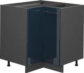 Szafka narożna ciemnoniebieski wysoki połysk 80.5x51.6x82 fame-line