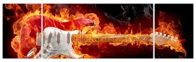 Obraz - Gitara w płomieniach (170x50 cm)